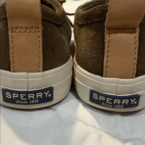 Sperry Suede Boat Shoes with Brown Laces - Picture 5 of 5